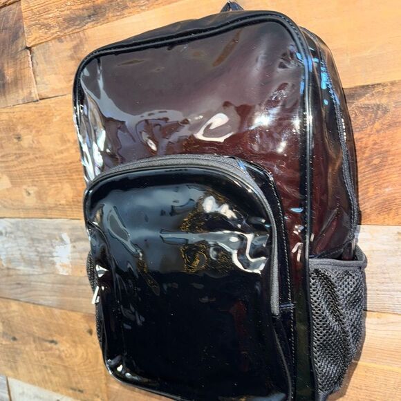 Smoky Clear Vinyl Backpack – Multi-Pocket – 17”x13” main image 4